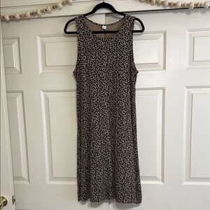 Old Navy Brown and Black Scoop Neck Sheath Midi Dress